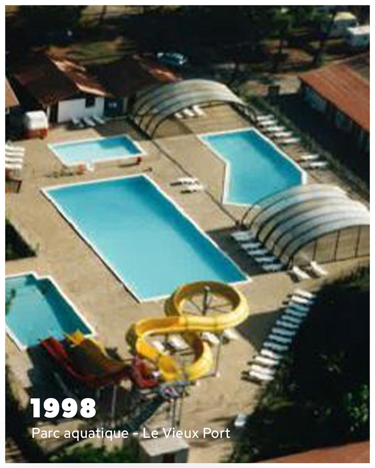 Le parc aquatique du camping le Vieux Port en 1998