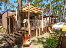 Chalet en bois premium avec jacuzzi dans les Landes au camping 5 étoiles le Vieux Port