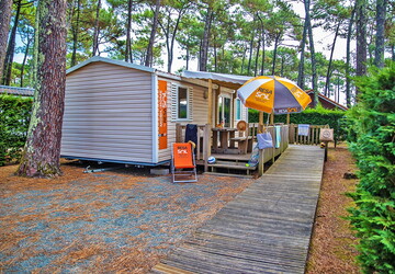 Vue ensemble Mobil-home Resasol PMR 4/6 personnes dans les Landes au camping Le Vieux Port