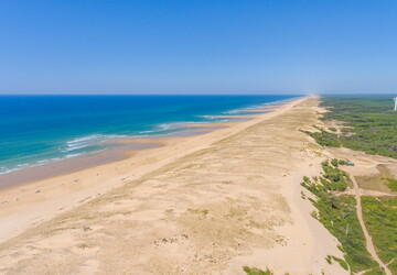Vue dune au camping 5 étoiles le Vieux Port dans les Landes 