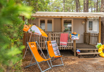Mobil-home au camping 5 étoiles le Vieux Port dans les Landes