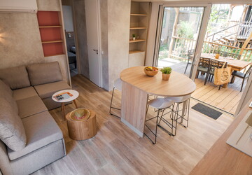 Mobil-home au camping 5 étoiles le Vieux Port dans les Landes