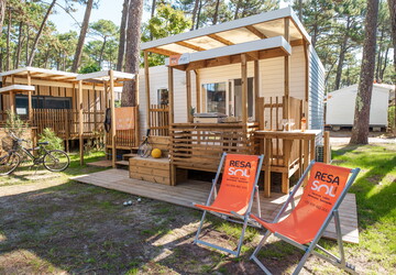 Mobil-home au camping 5 étoiles le Vieux Port dans les Landes