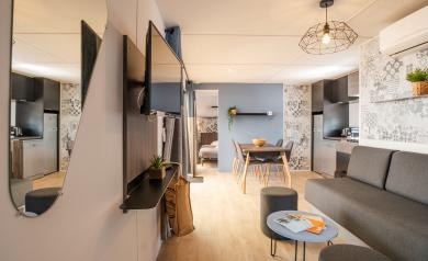 Module 3 chambres Cottage Suite Premium Jacuzzi 8 pers Otello Camping 5 étoiles vieux port landes