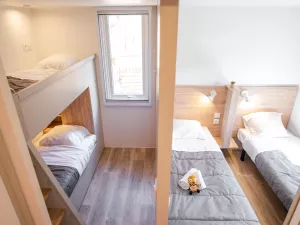 Chambres suites enfant Lodge Premium 6 personnes dans les Landes au camping Le Vieux Port