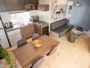 Lodge Premium 6 pers Otello 3 chambres au camping 5 étoiles dans les Landes au camping Le Vieux Port 