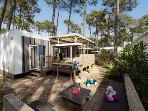 Lodge Premium 6 pers Otello 3 chambres au camping 5 étoiles dans les Landes au camping Le Vieux Port 