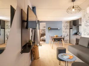 Lodge Premium 6 pers Otello 3 chambres au camping 5 étoiles dans les Landes au camping Le Vieux Port 