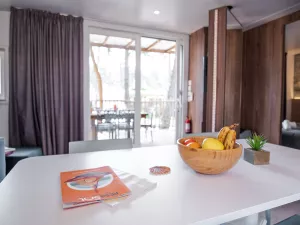 Lodge Premium 6 pers Taos 3 chambres au camping 5 étoiles dans les Landes au camping Le Vieux Port 