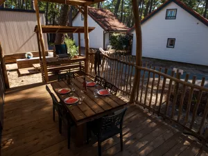 Lodge Premium 6 pers Taos 3 chambres au camping 5 étoiles dans les Landes au camping Le Vieux Port 
