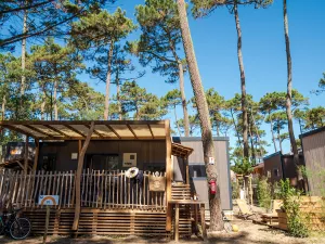 Lodge Premium 6 pers Taos 3 chambres au camping 5 étoiles dans les Landes au camping Le Vieux Port 