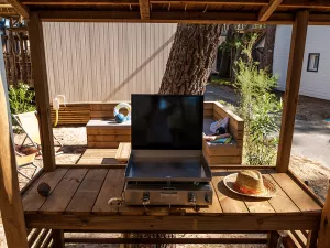 Lodge Premium 6 pers Taos 3 chambres au camping 5 étoiles dans les Landes au camping Le Vieux Port 