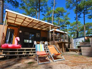 Lodge Premium 6 personnes jacuzzi 5 étoiles dans les Landes au camping Le Vieux Port 
