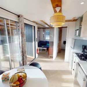 Pièce à vivre d'un chalet Premium