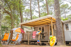 Extérieur Bungalow Eco 4/5 personnes dans les Landes au camping Le Vieux Port Le meilleur rapport qualité/prix par nombre d'occupant