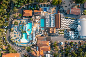 Camping Landes 5 étoiles: Parc aquatique vue du ciel 