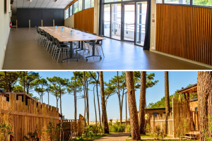Sélection d'espaces de réception avec en haut l'annexe et ses 200m² adaptable à toutes les réunions professionnelles et en bas le lieu atypique du quartier premium pour discuter confidentiel