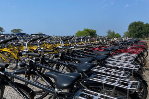 Rangées de vélos pour tous les salariés et employés des grosses boîte pro qui veulent offrir à leurs collaborateurs des moments de qualité pour découvrir la beauté de la région avec des activités extérieures ecoresponsables