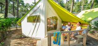 Vue ensemble Tente Eco 4 personnes dans les Landes au camping Le Vieux Port