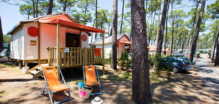 Vue ensemble Tente Resasol 4/5 personnes dans les Landes au camping Le Vieux Port