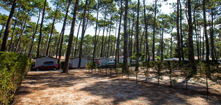 Vue ensemble Emplacement Standard 2/6 personnes dans les Landes au camping Le Vieux Port