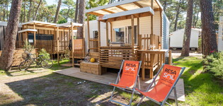 Mobil-home au camping 5 étoiles le Vieux Port dans les Landes