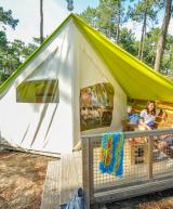 Vue ensemble Tente Eco 4 personnes dans les Landes au camping Le Vieux Port