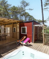 Location Cottage Premium Jacuzzi® 10 personnes au camping 5 étoiles Le Vieux Port avec Resasol pour vos vacances, loisirs et évenements à Messanges Vieux Boucau en bord de mer à la plage