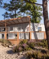 Modélisation 3D du Chalet Écume 5/6 personnes, nouveauté à louer au Camping Le Vieux Port dès 2027, avec trois chambres