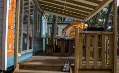 Terrasse Mobil-home 4/6 personnes dans les Landes au camping Le Vieux Port