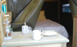 Terrasse Tente Duo 2 personnes dans les Landes au camping Le Vieux Port