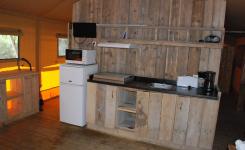 Cuisine Tente Ecoluxe 4/5 personnes dans les Landes au camping Le Vieux Port