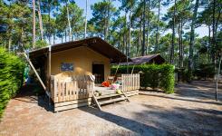 Vue ensemble Tente Ecoluxe 4/5 personnes dans les Landes au camping Le Vieux Port