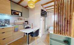 Cuisine Chalet Premium 6 personnes au camping 5 étoiles Le Vieux Port dans les Landes à Messanges