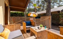 Tente Ecoluxe XXL 60 m² extérieur camping familial Landes Nouvelle-Aquitaine