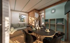 Chalet Écume pour six vacanciers, nouvel hébergement du Camping Le Vieux Port pour la saison 2027